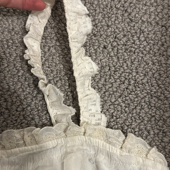 White ruffle + lace top - Picture 3 of 5